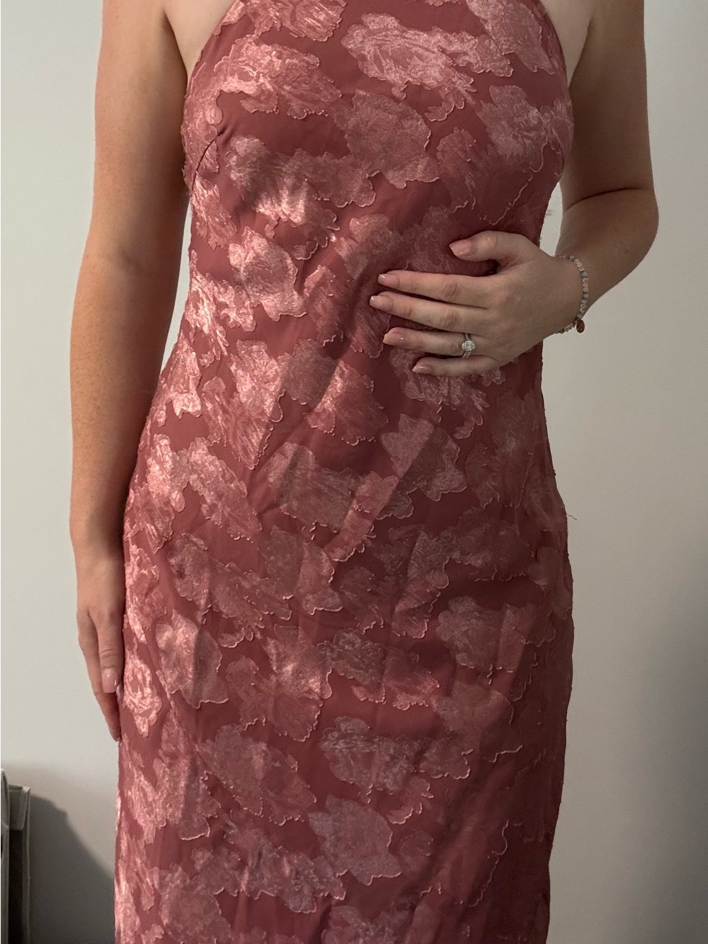 Azazie Dusty Rose Floral Maxi Dress - Picture 5 of 5